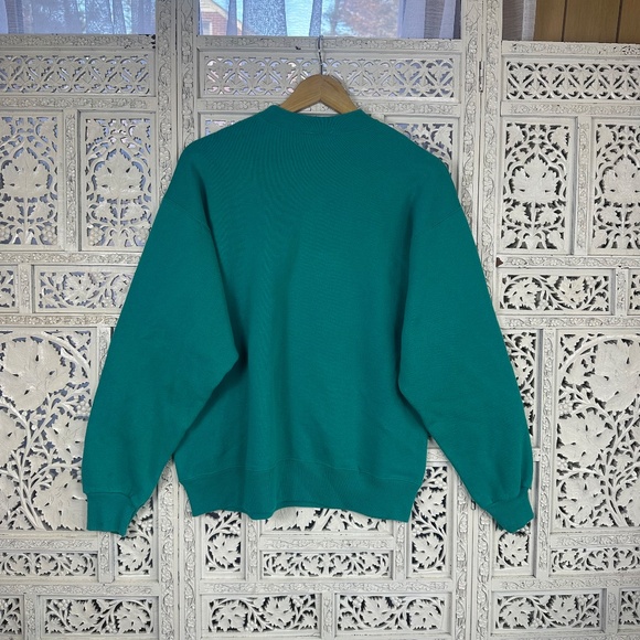 Vtg Laurel Burch Noel And Noella Graphic Cat Teal Green Sweatshirt Sz Large - Picture 10 of 11